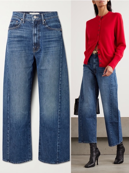 MOTHER Denim - MOTHER Wide Leg Jeans in Medium Blue Denim